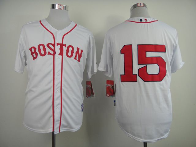 Men Boston Red Sox #15 Pedroia White MLB Jerseys->boston red sox->MLB Jersey
